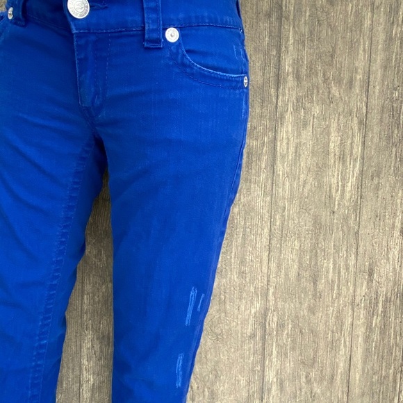 Seven 7 Distressed Jeans in Cobalt Blue - Size 26 - Picture 4 of 9